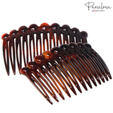 Parcelona French Circles Edge Small 2.75” Celluloid Side Hair Combs - 2 Pcs