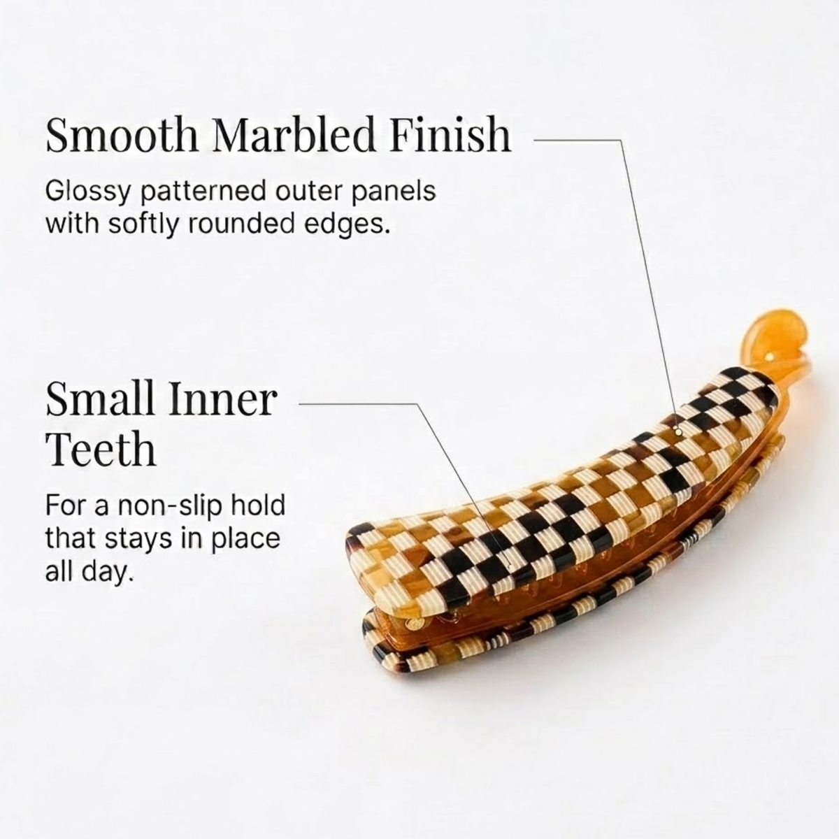 Moeni Curve Large 4 Inch Cellulose Acetate Banana Hair Clip for Women