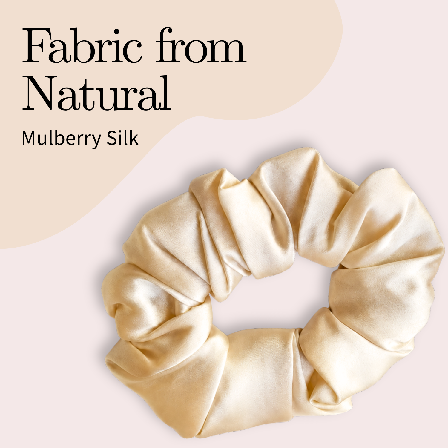 Moeni Natural Mulberry Silk Scrunchie Large Hair Tie No Crease Sleep, Daily Use