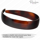 Parcelona Cellulose Acetate French Headband Inner Grip Teeth Hairband for Women