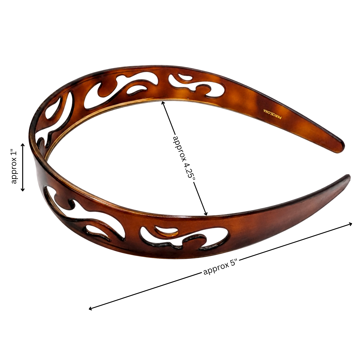 Parcelona French Swirls Wide 1 Inch Tortoise Shell Cellulose Acetate Headband