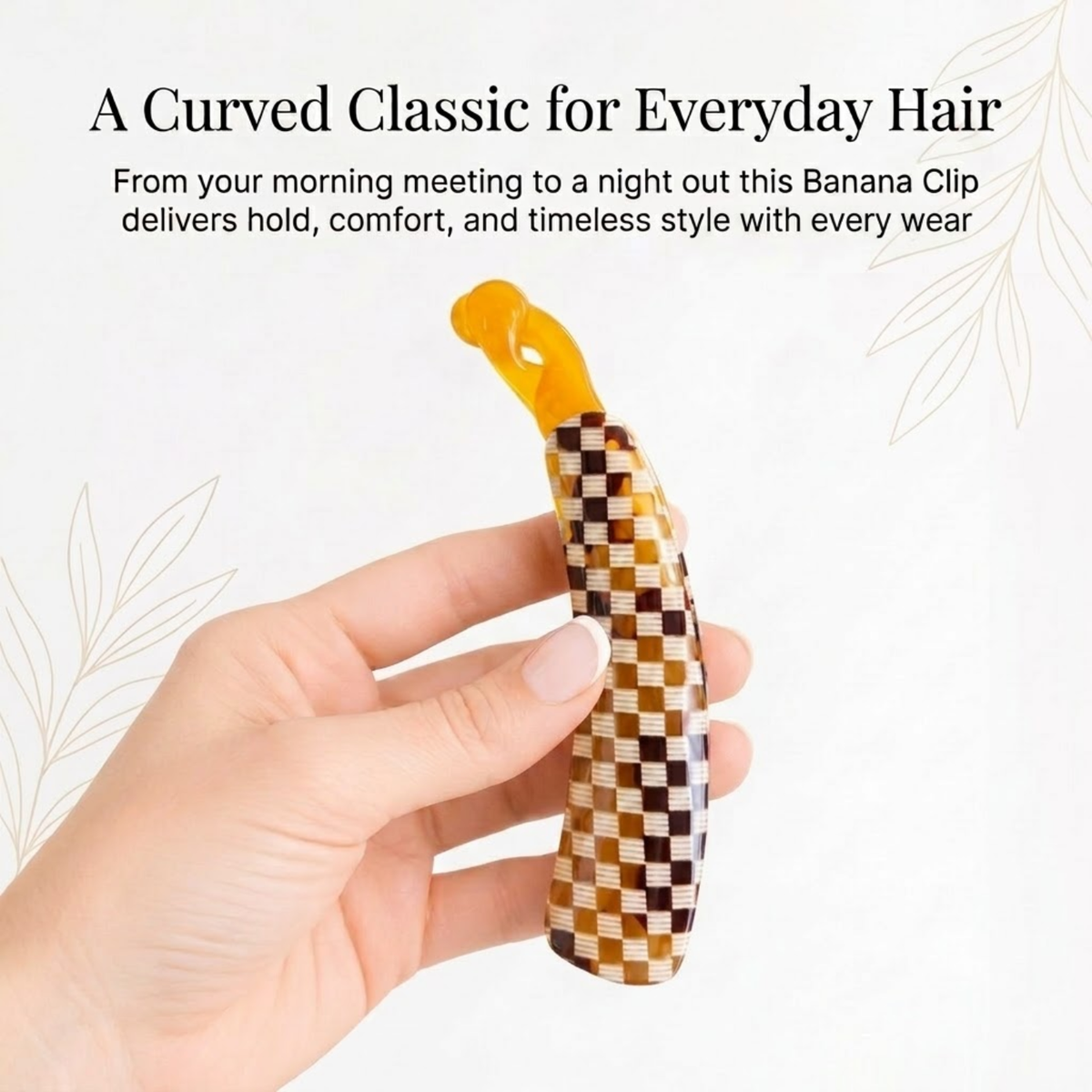 Moeni Curve Large 4 Inch Cellulose Acetate Banana Hair Clip for Women