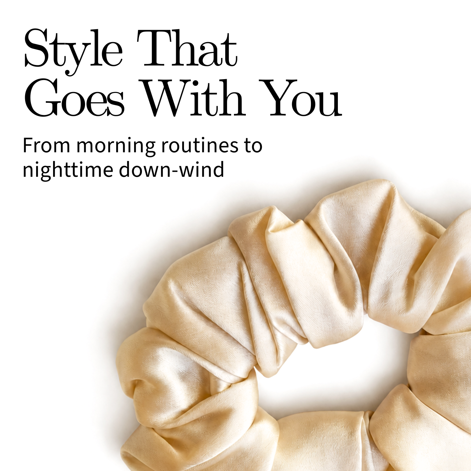 Moeni Natural Mulberry Silk Scrunchie Large Hair Tie No Crease Sleep, Daily Use