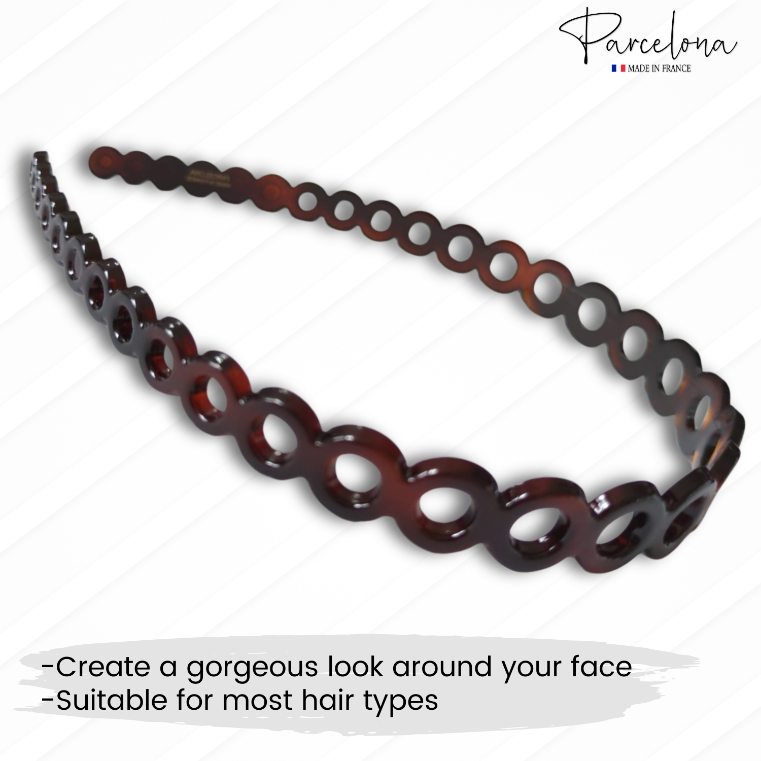 Parcelona French Bubbles Light Shell Cellulose 1/2 Inch Hair Head Band Headband