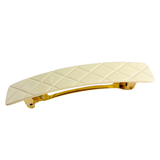 French Amie Quilted Barrette 3.5 Inch Cellulose Acetate Hair Clip for Women