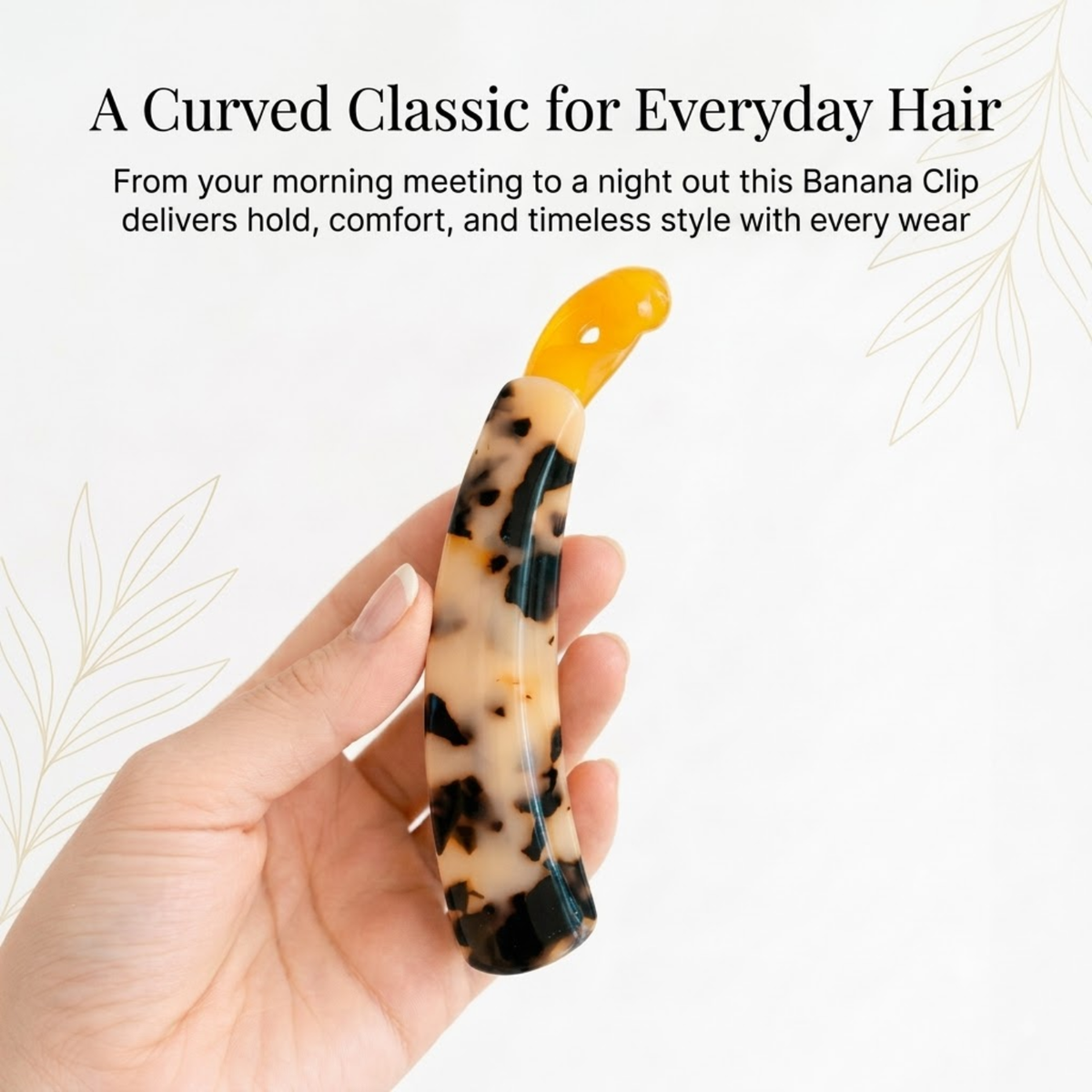 Moeni Curve Large 4 Inch Cellulose Acetate Banana Hair Clip for Women