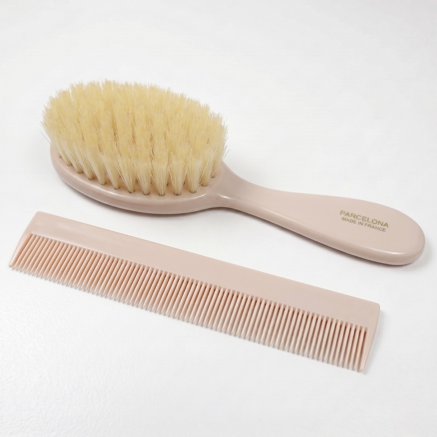 Parcelona French Grooming Combo 6” Cellulose Baby Brush and Comb for Toddlers