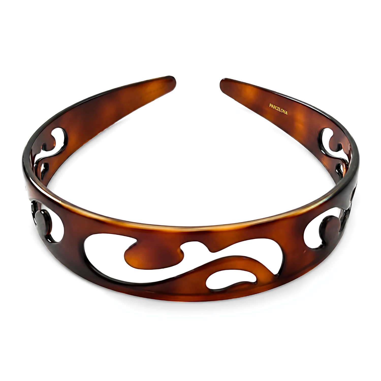 Parcelona French Swirls Wide 1 Inch Tortoise Shell Cellulose Acetate Headband