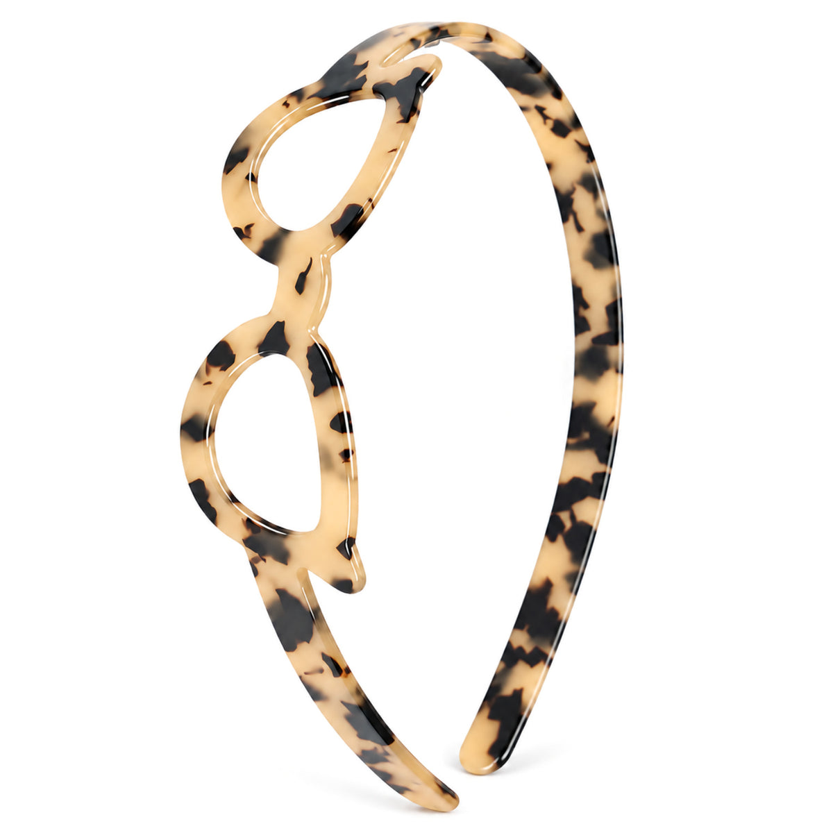 Moeni Cat Eye Glasses Acetate Headband with Teeth for Women, Thin Hair Band