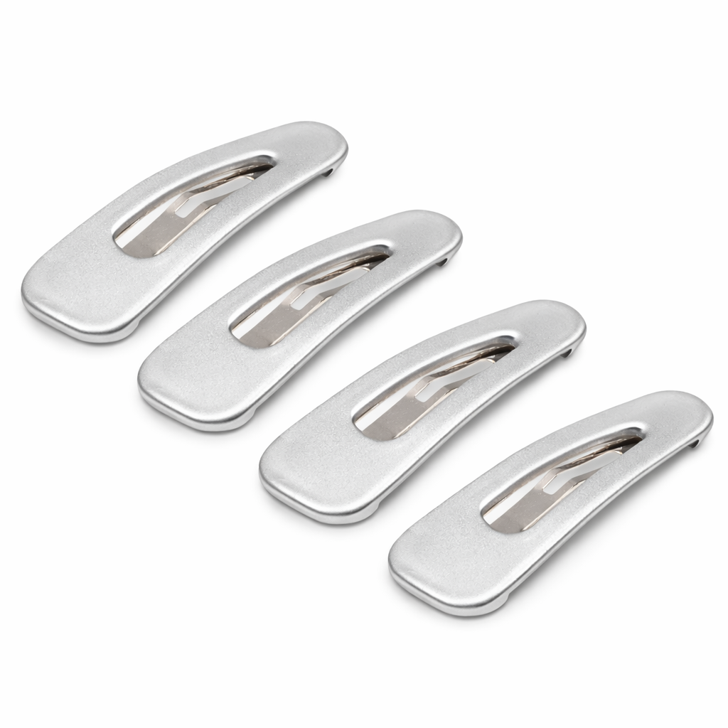 Parcelona French Mini Set of 4 Small 1.25" Celluloid Snap Hair Pins for Women