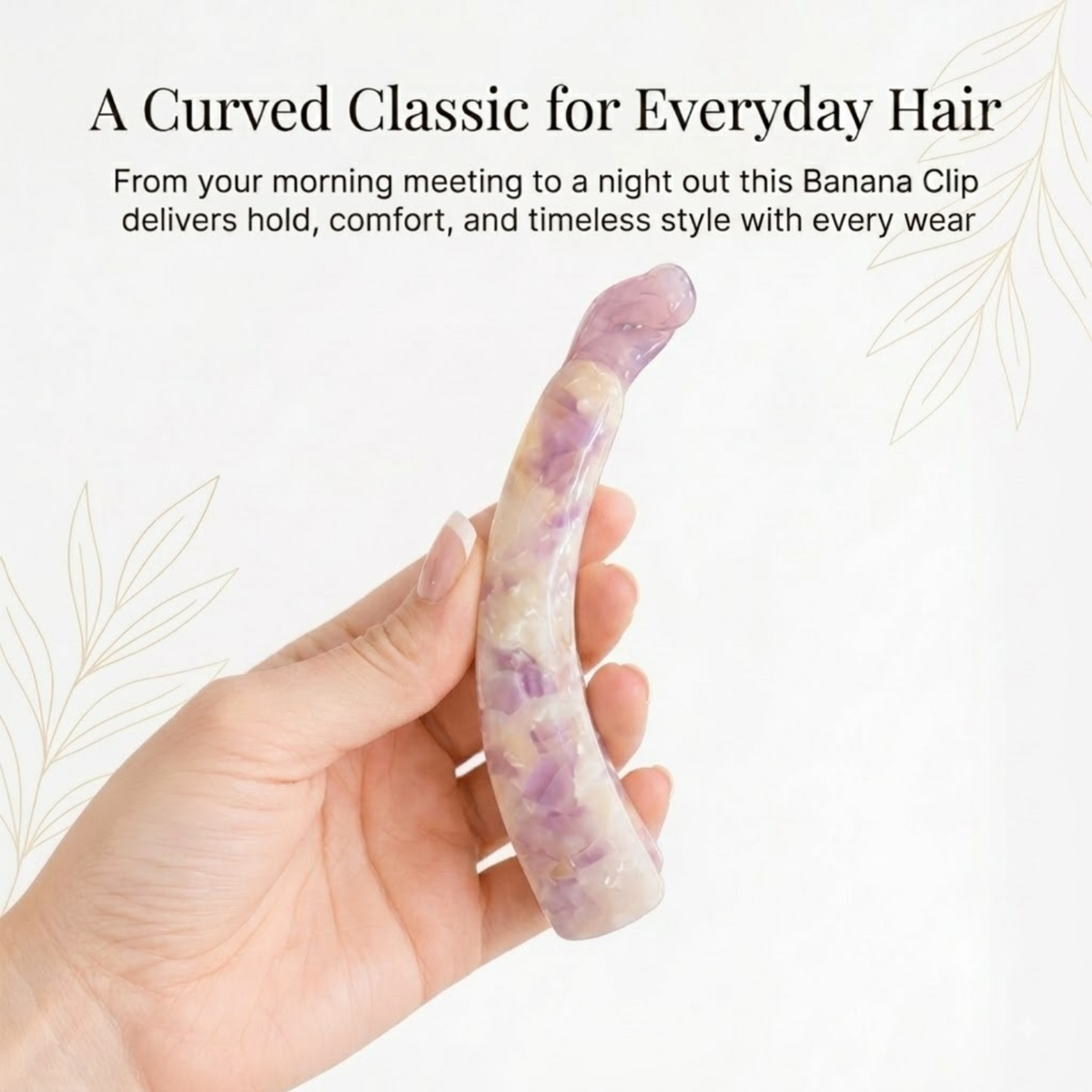 Moeni Curve Extra Large 5 Inch Cellulose Acetate Banana Hair Clip for Women
