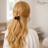 Parcelona French Mignon 1.25" Mini Hair Claw Crystal Accent Clips for Women 2pcs