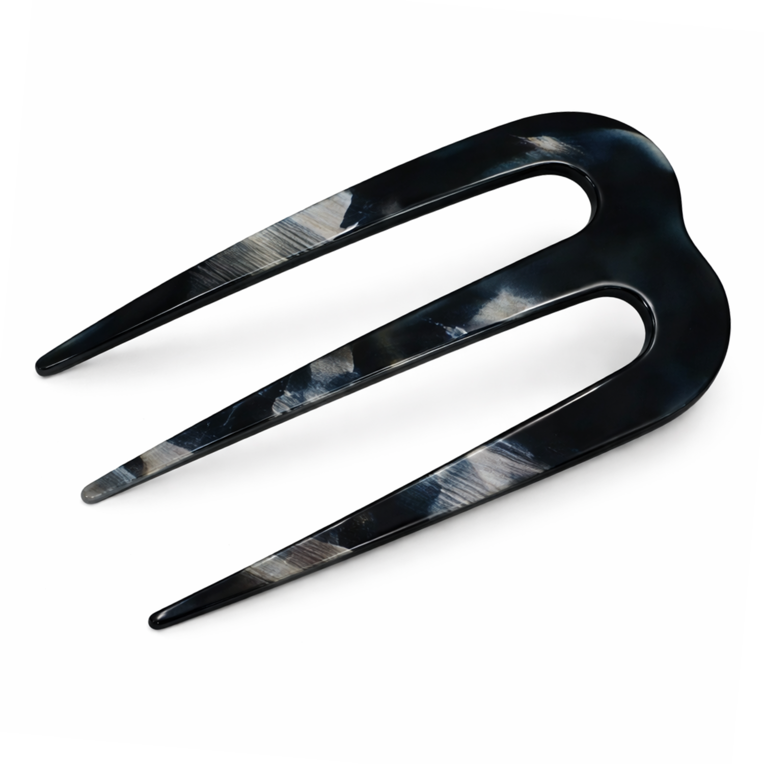 French Amie Tri Prongs 3" Medium Handmade Cellulose Bun Holder Women Hair Pin