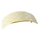 French Amie Wide Quilted Rectangular Barrette 3.5" Handmade Cellulose Acetate Hair Clip