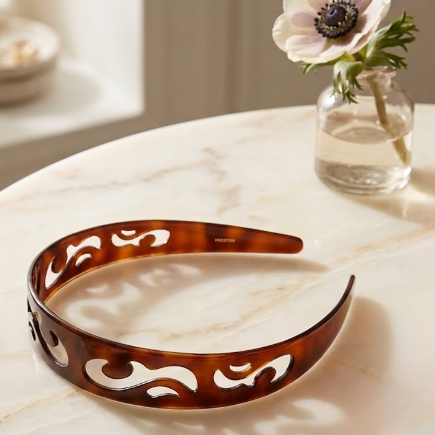 Parcelona French Swirls Wide 1 Inch Tortoise Shell Cellulose Acetate Headband