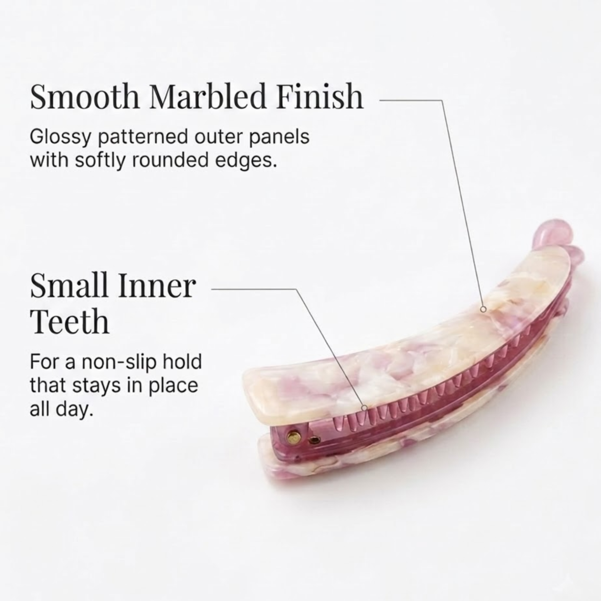 Moeni Curve Extra Large 5 Inch Cellulose Acetate Banana Hair Clip for Women