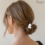 Parcelona French Mignon Small White Black Shell Crystal Jaw Hair Claw Clip