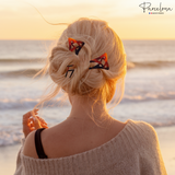 Parcelona French Princess Large Shell Chignon Bun Hair Updo U Stick Pin 2 Pieces