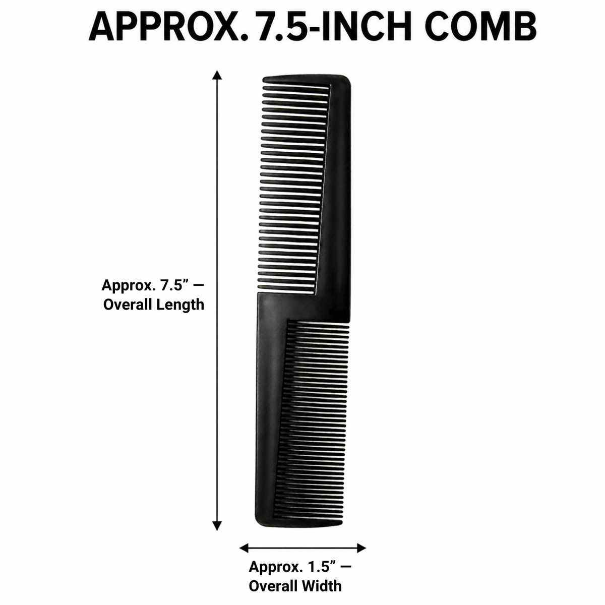 Parcelona French 7.5 Inch Dual Tooth and 8 Inch Rat Tail Comb Set of 2