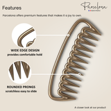 Parcelona Golden Brown Pink Salon Long Teeth Celluloid Acetate Hair Combs