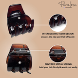 Parcelona French Mignon 1.25" Mini Hair Claw Crystal Accent Clips for Women 2pcs