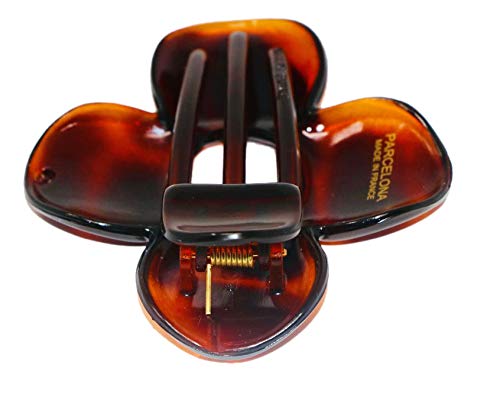 Parcelona France Flat Fleur Shell Cellulose Hinge Side Slide In Secure Claw Clip