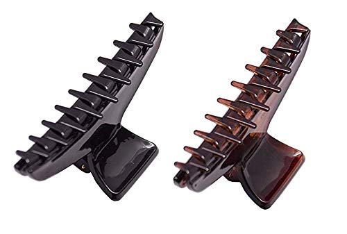 Parcelona French Pinch Tortoise Shell and Black Cellulose Hair Claws for Women