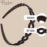 Parcelona French Bubbles Light Shell Cellulose 1/2 Inch Hair Head Band Headband