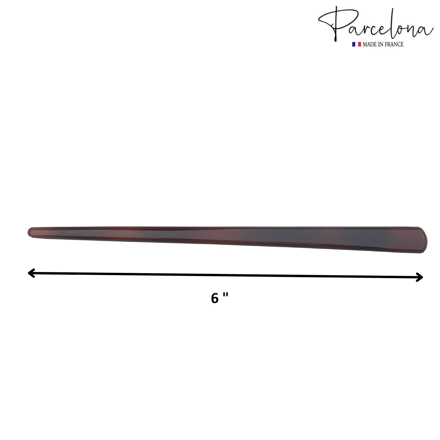 Parcelona French Classic Oval Shell Cellulose Hair Barrette with Stick for Women