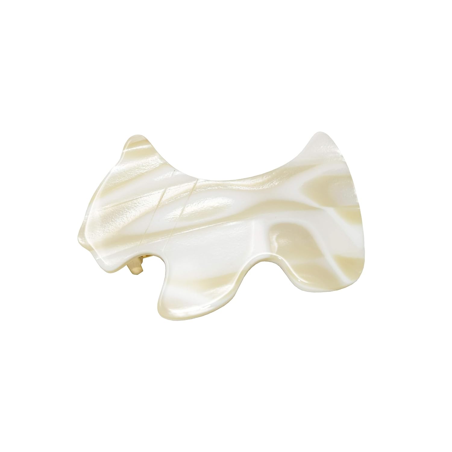 French Amie Scottish Dog Puppy 2" Small Celluloid Handmade Hair Barrette