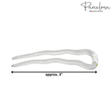 Parcelona French Mystic Large 3" Celluloid Chignon U Shaped Hair Pins(Set of 3)