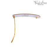 French Amie Rounded Oblong Golden Glitter Small Celluloid Snap Hair Clip 2Pcs
