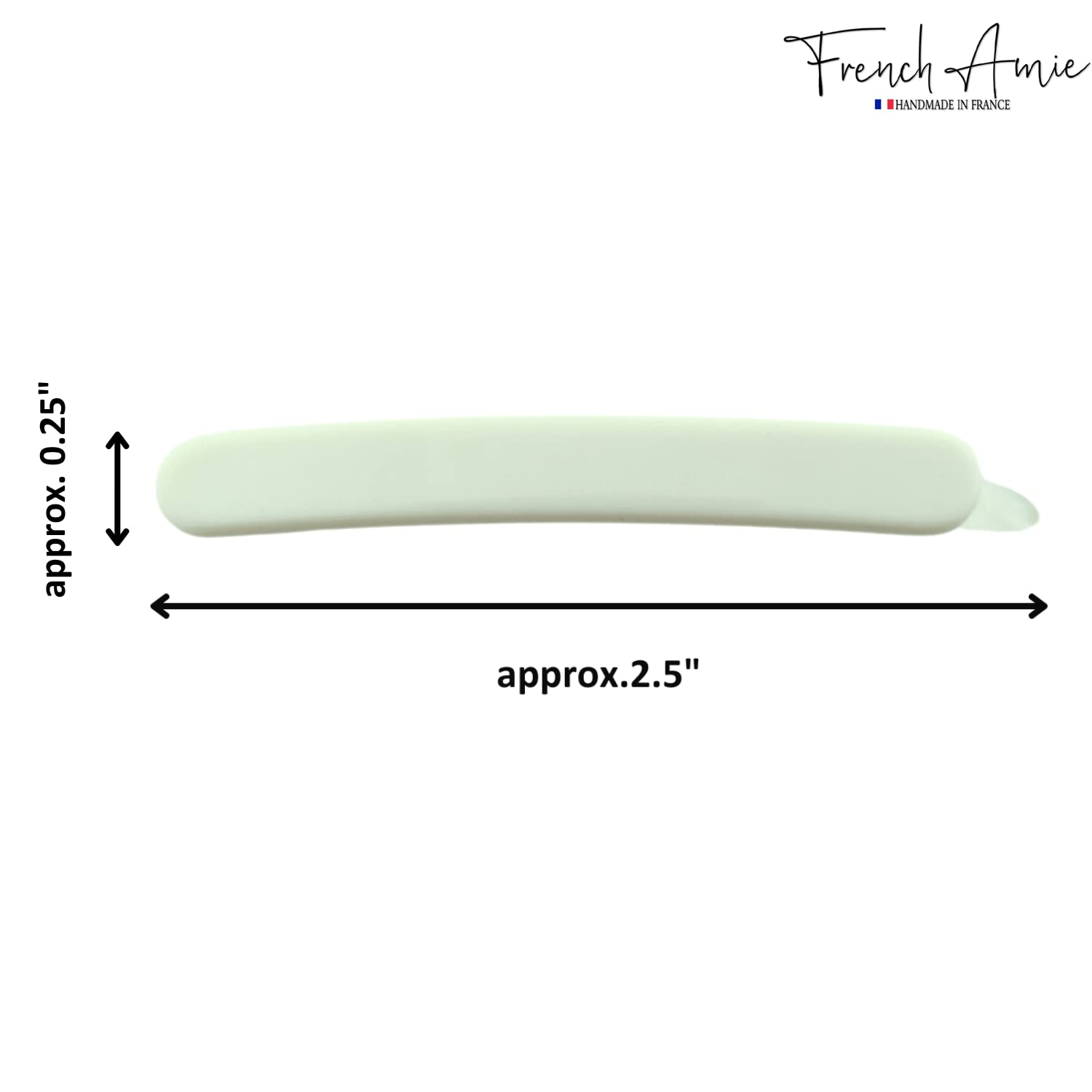 French Amie Rounded Oblong Small Cellulose No Metal Hair Slide Barrettes(2 Pcs)