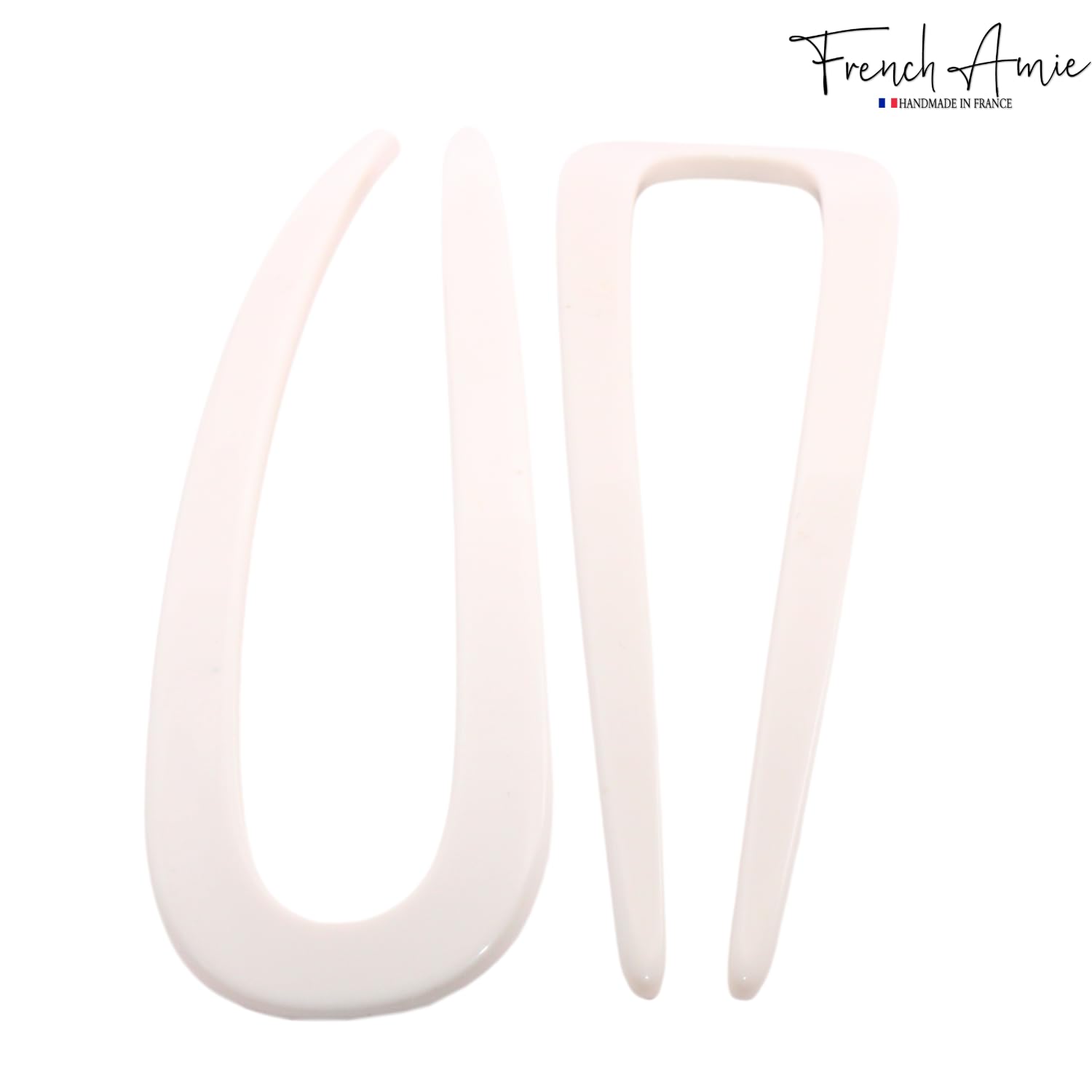 French Amie Slick Large Handmade Cellulose Chignon U Hair Pin Stick for Women