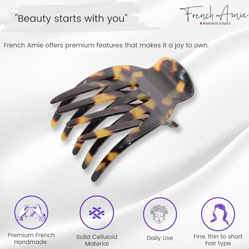 French Amie Bear Paw Small 2 ¾” Cellulose Handmade Yoga Jaw Hair Claw for Women