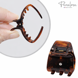 Parcelona French Mignon 1.25" Mini Hair Claw Crystal Accent Clips for Women 2pcs