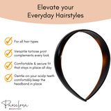 Parcelona Cellulose Acetate French Headband Inner Grip Teeth Hairband for Women