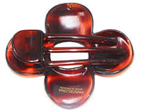 Parcelona France Flat Fleur Shell Celluloid Hinge Side Slide In Secure Claw Clip