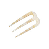 French Amie Tri Prongs 3" Handmade Cellulose Bun Holder Hair Pin Stick for Women