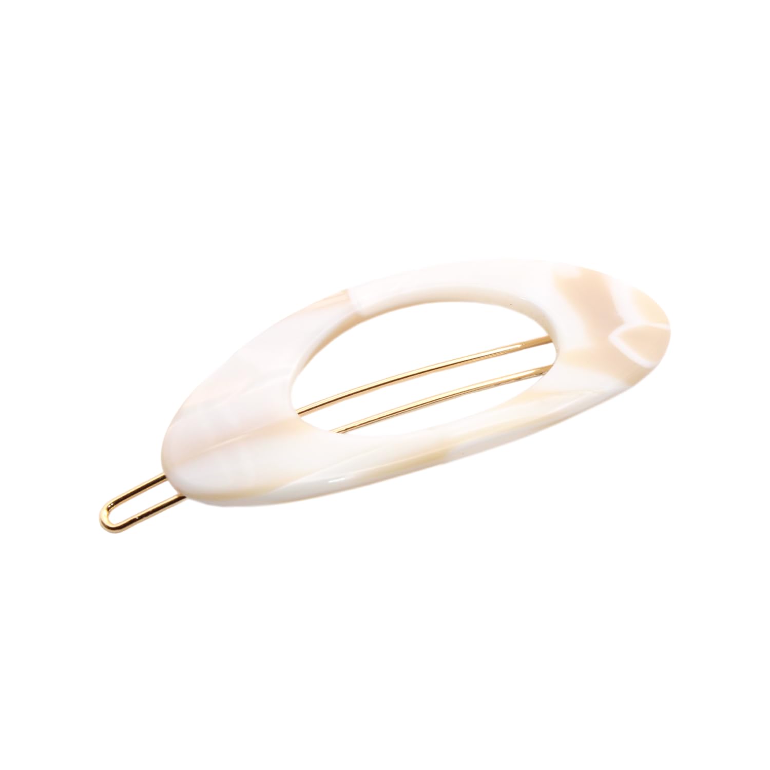 French Amie Oval Small 2 1/4” Celluloid Hair Barrette for Women
