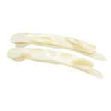 French Amie Rounded Oblong Small Cellulose No Metal Hair Slide Barrettes(2 Pcs)