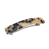 French Amie Oblong 3 1/2" Celluloid Handmade Automatic Hair Barrette for Women