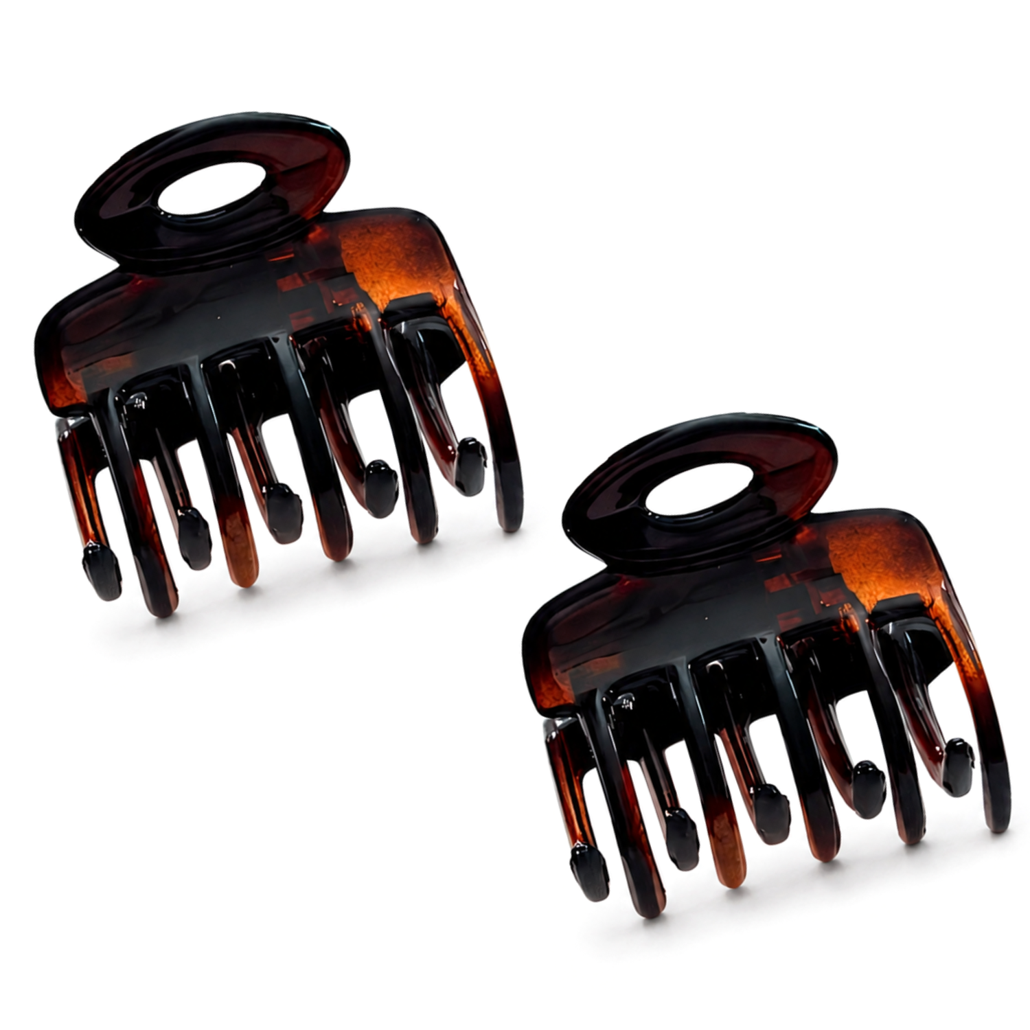 Parcelona Set of 2 Mini Tortoise Shell Hair Claw Clips 1.25" Women Girls