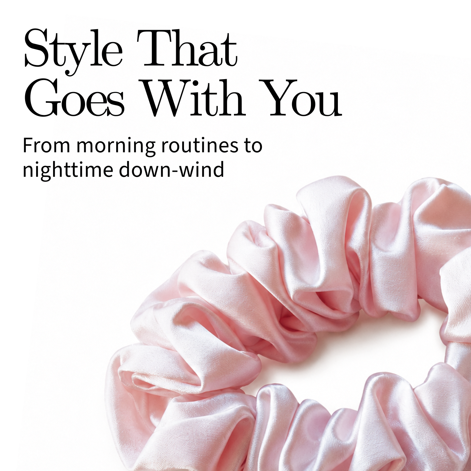 Moeni Natural Mulberry Silk Scrunchie Large Hair Tie No Crease Sleep, Daily Use