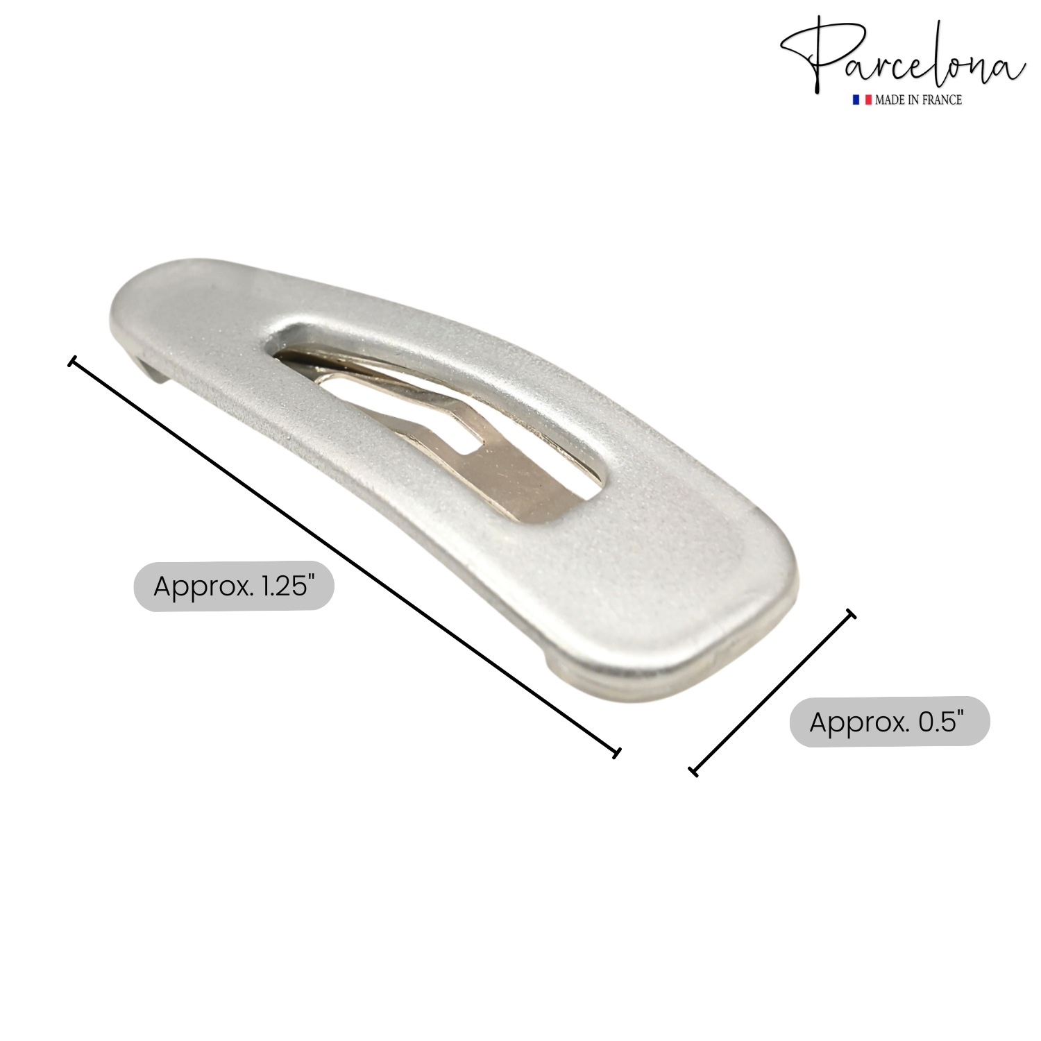Parcelona French Mini Set of 4 Small 1.25" Cellulose Snap Hair Pins for Women