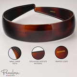 Parcelona Cellulose Acetate French Headband Inner Grip Teeth Hairband for Women