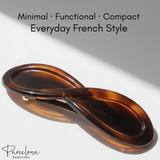 Parcelona French Infinity Barrette 4.25" Tortoise Shell Non Slip Hair Clip for Women