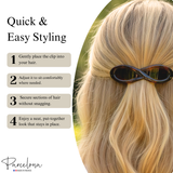 Parcelona French Infinity Barrette 4.25" Tortoise Shell Non Slip Hair Clip for Women