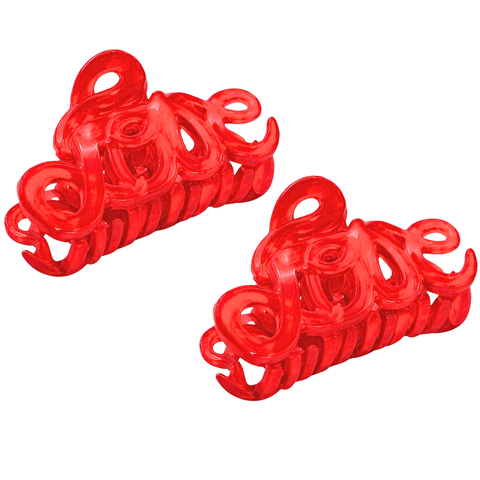 Parcelona French Love Small 2" Celluloid Acetate Hair Claws for Women and Girls