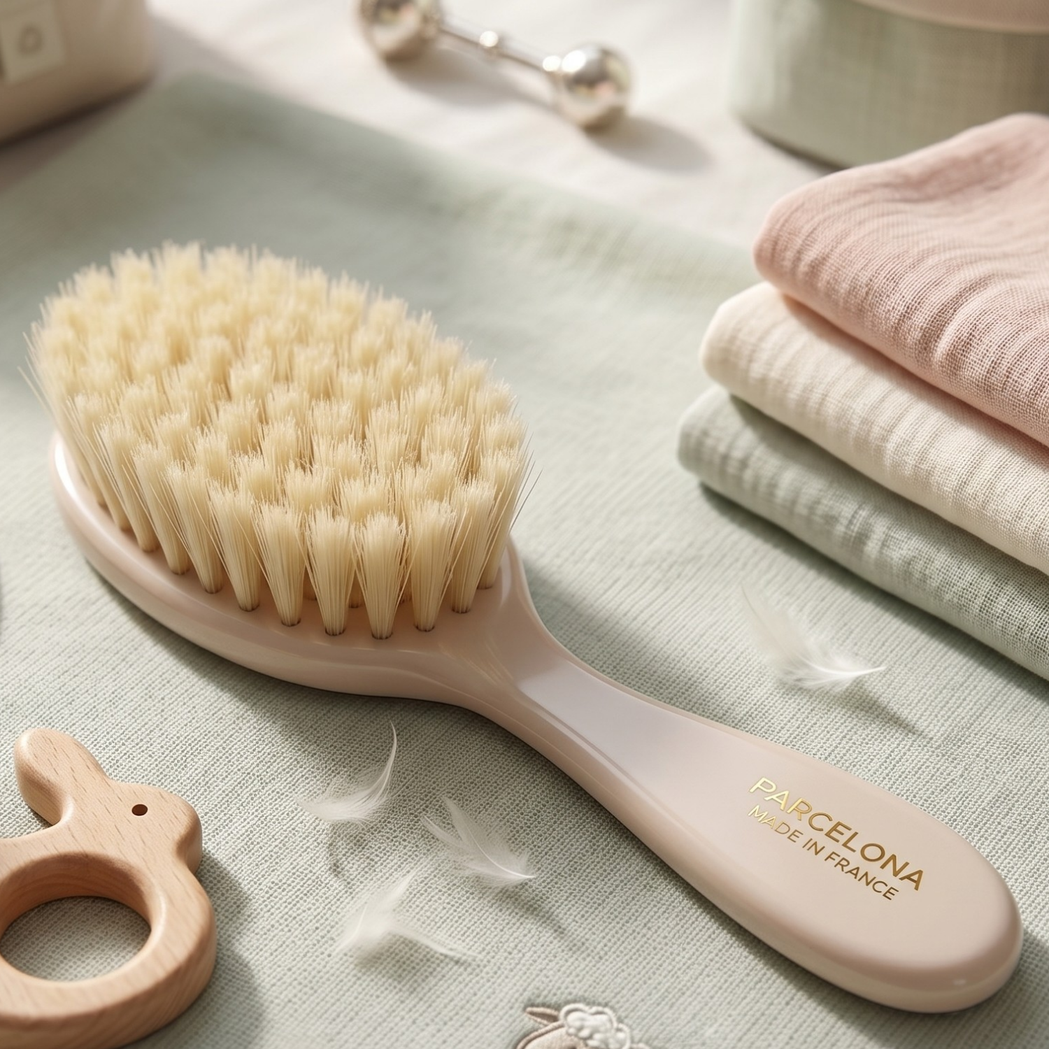 Parcelona French Grooming Combo 6” Cellulose Baby Brush and Comb for Toddlers